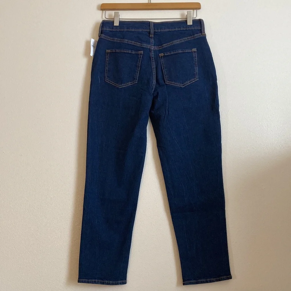 NWT Girls size 14 OG Straight High Rise Crinkly Fern Indigo Blue Jeans Tomboy
